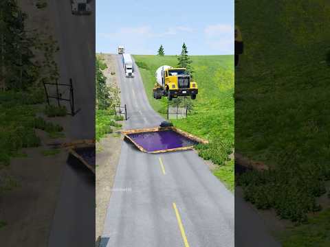 Dumper trucks vs giant water pit part925 #shortvideo #beamngdrive #shorts #india #truck #usa #water