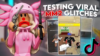 TESTING VIRAL MM2 TIKTOK GLITCHES.. (Murder mystery 2)