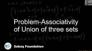 Problem on Associative Property of Union of Sets