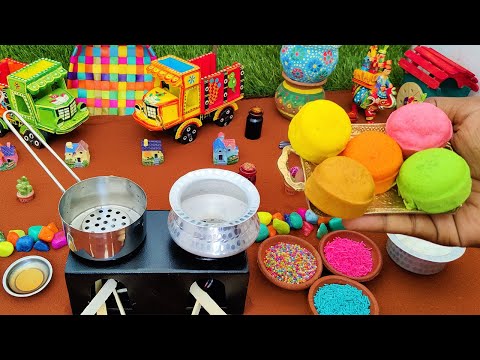 AMAZING MINIATURE RAINBOW CAKE | Miniature Rainbow Cake | Miniature Rainbow Cake | Tiny Step Cake
