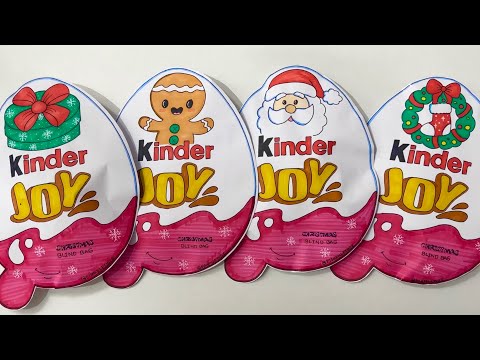 [🎄paper diy🎄] Kinder Joy Christmas Blind Bag unboxing! | asmr