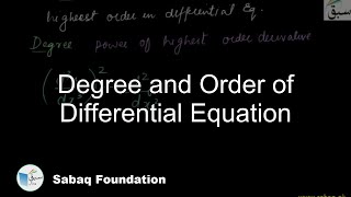 Degree and Order of Differential Equation