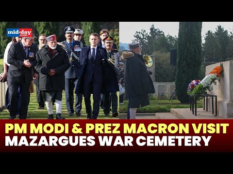 PM Modi and French President Macron Honor Fallen Soldiers at Mazargues Cemetery