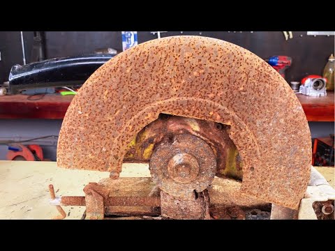 Restoration a Rusty Metal Cutting Saw Machine to Its Former Glory // DIY Metal Restoration