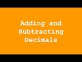 Adding and Subtracting Decimals