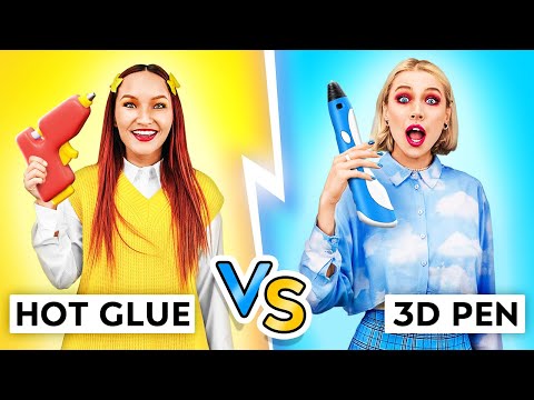 3D-Stift vs. Heißkleber: Epische DIY-Schlacht 🏆 Schul-Hacks, um cool zu sein von 123 GO! SCHOOL