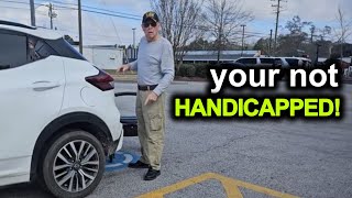 Woman Parks in Handicap Parking Spot...