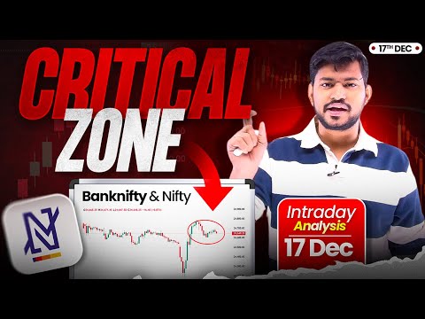 Market is at Critical Zone ! Banknifty and Nifty Analysis 🧐 || Intraday Trading - 17 Dec 2024