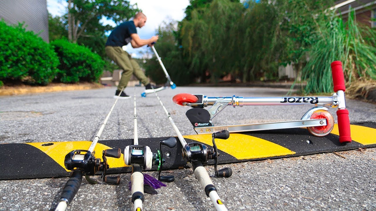 Fishing With TINY Scooters! (Funny)