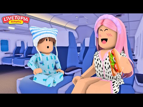 ROTINA 24 HORAS NO AVIÃO COMA FAMÍLIA - Family Roleplay Livetopia - ROBLOX