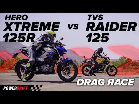 TVS Raider vs Hero Xtreme: 125cc Drag Race | Ultimate Commuter Showdown | PowerDrift