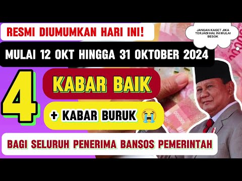 Penting❗4 KABAR BAIK DAN BURUK BAGI SELURUH PENERIMA BANSOS HINGGA 31 OKTOBER 2024 PKH BPNT?