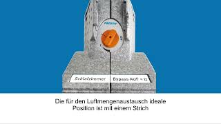Schlafzimmerbypass / Einstellung der Kaltluftbeimischung
