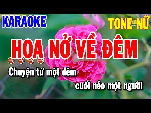 Karaoke Hoa Nở Về Đêm Tone Nữ | Nhạc Sống Rumba Dễ Hát | Karaoke Thanh Hải