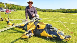 GIGANTIC MI-24 SUPERHIND RC TURBINE HELICOPTER FLIGHT DEMONSTRATION