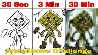 Dibujando a Ketupat Kepat en 30 Segundos, 3 Minutos y 30 Minutos | Italian Brainrot
