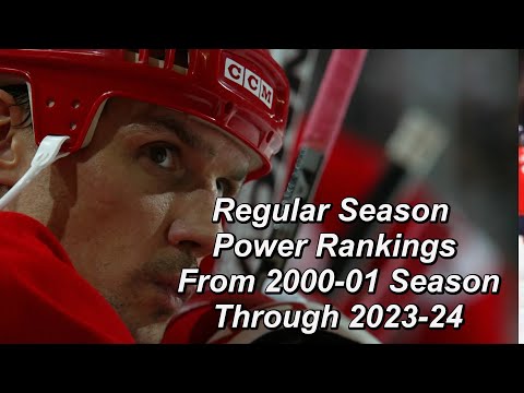 NHL Regular Season Power Rankings From 2000-01 Through 2023-24