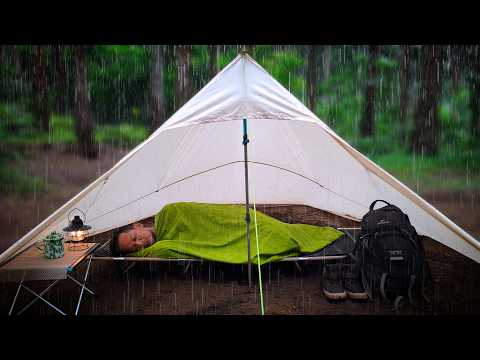 NON-STOP HEAVY RAIN‼️ STRUGGLE OF SETTING UP A TENT WITH FLYSHEET
