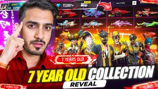 7 Year Old All Rare items & Evo Gun Collection Reveal Of Boss Army - Garena Free Fire