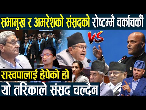रास्वपालाई हेपेको हो :सभामुख र अमरेशको संसदको रोष्टम्मै चर्काचर्की,यो तरिकाले संसद चल्दैनAmresh Rabi