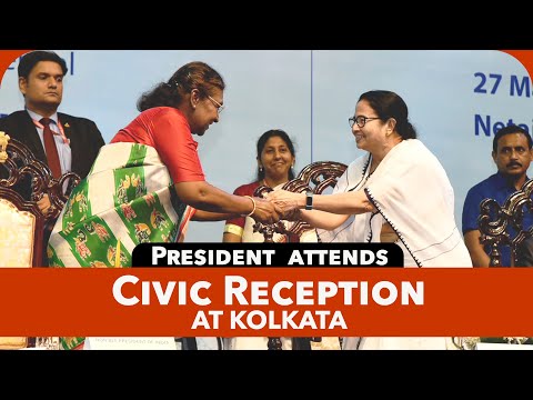 President Droupadi Murmu attends a civic reception hosted in her honour at Kolkata