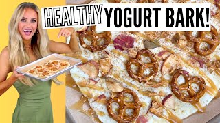 5-Ingredient Healthy Snack: Caramel Apple Frozen Yogurt Bark (high protein!) // Lindsay Ann