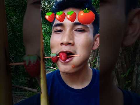 SULAP EMOJI 🍓🍓🍓🍅 PAKAI MULUT😱 #shorts #reverse #makansesuaiemoji #food #mukbang #fruit #asmr