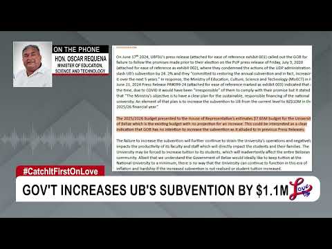 YouTube video thumbnail: Government Approves $1.1M Boost for University of Belize