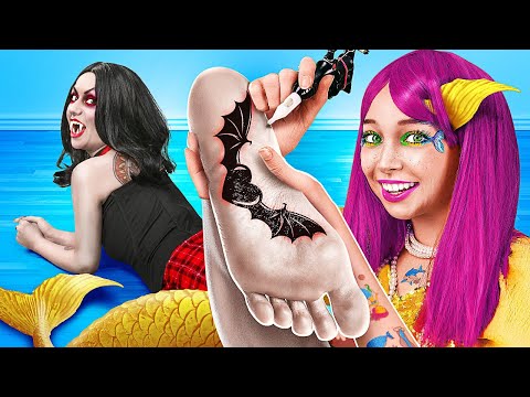 🧛‍♀️ ¡Estudio de Tatuajes de Vampiros y Sirenas! 🧜‍♀️ | Tinta Mágica y Diversión en Transformaciones