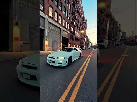 Epic Fake Drone Supra vs R34 1 shot... see Results ! #automobile #cinematic #insta360x6