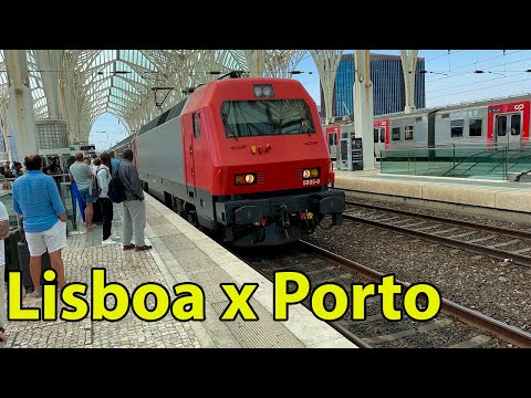 Viagem de trem de LISBOA até PORTO 🚊Do Aeroporto até a estação São Bento
