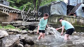 Summer outing ☀️ Swimming in Korea's cool stream, buying a new iPad | Married Life Diaries