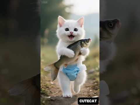 Steal fish.  #youtubeshorts #cat #aianimation #funny #pets #cute #animals #funnycats