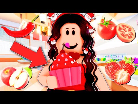 COMENDO COMIDAS DE UMA COR NO ROBLOX!