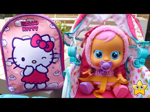 RUTINA de MAÑANA BEBÉS LLORONES 🎀 HELLO KITTY Estrena ROPITA y Preparo su MOCHILA para la GUARDERÍA