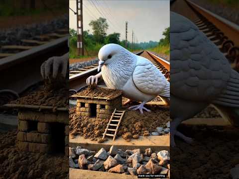 Beautiful Pigeon ๐๏ธAnd Home ๐ก ๐ฎmini woodworking art skill / wood / handcrafts /#shorts #ai #home