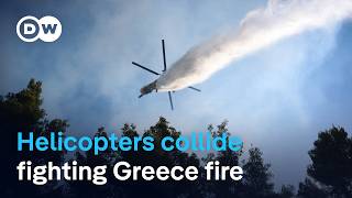YouTube video thumbnail: Two Crew Members Killed After Mid-Air Collision at Wildfire Near Athens