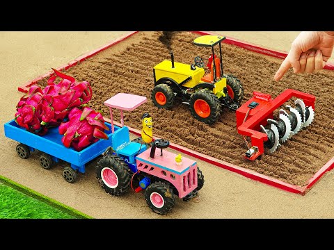 Diy tractor making mini Disk Plowing Machine | diy Planting & Harvesting Dragon Fruits | HP Mini