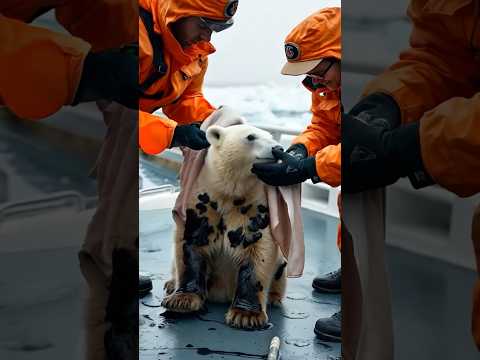 AW - Save bear cub from the Oil Spill Disaster #animals #bear