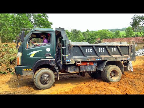 Xe Ô Tô Tải Ben Chở Và Đổ Gạch, Máy Xúc Komatsu Làm Việc | Dump Truck Excavator | TienTube TV