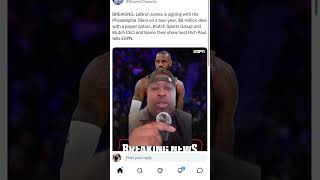 Lebron James signs with Philadelphia 76ers for 2 year deal #fyp #nba #lebronjames #philly #76ers