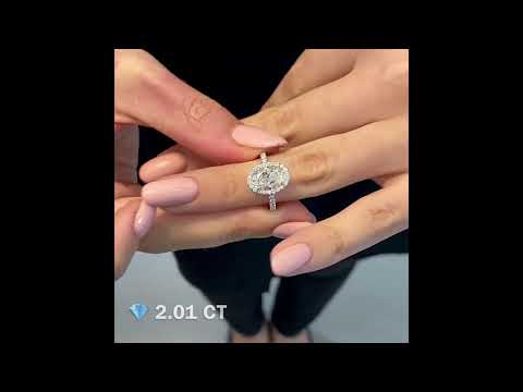 2.01 ct Oval Diamond Halo with Thicker Band