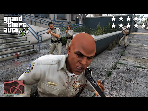 GTA 5 - Trevor's First Person TEN STAR COP BATTLE At Lester's House!! (GTA V Funny Moments)