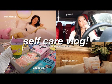 A GIRLY SELF CARE DAY 🎀 shopping, pamper night, unwind, skincare, makeup, & romanticizing life!