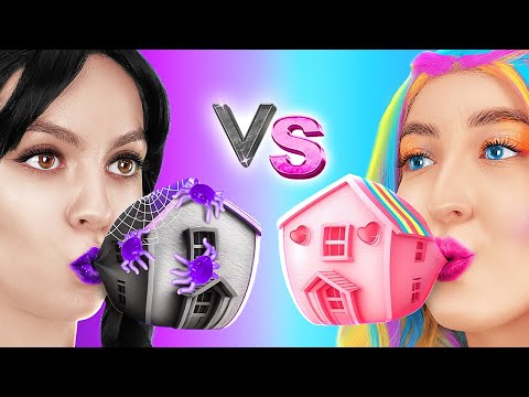 DESBLOQUEANDO A SALA SECRETA 🔑✨ Desafio Wandinha vs. Enid! Decoração e Artesanato por 123 GO