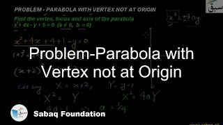 Problem-Parabola with Vertex not at Origin