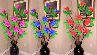 DIY Tutorial cara membuat Bunga Mawar dari Plastik Kresek | How to make Rose Flower from Plastic Bag