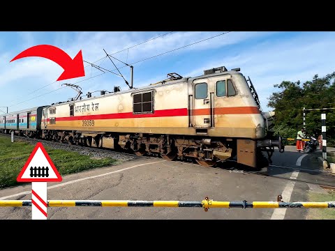 52 HIGH SPEED TRAINS CROSSING RAILROAD CROSSINGS | Level Crossing | Indian Railways Trains