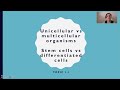 Cellular Functions and Specialization