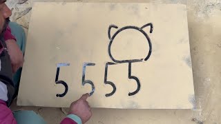 How to Draw Cat From 5555 Step by Step Drawing | cat Drawing Easy 🐈‍⬛